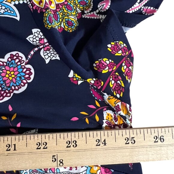 MSK Navy‎ Floral Print Short Sleeve Tunic Shift Dress 3X - Picture 6 of 9